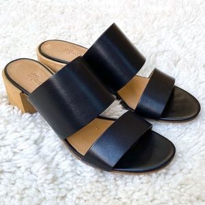 Madewell Kiera Mule Sandal Black Leather Size 6